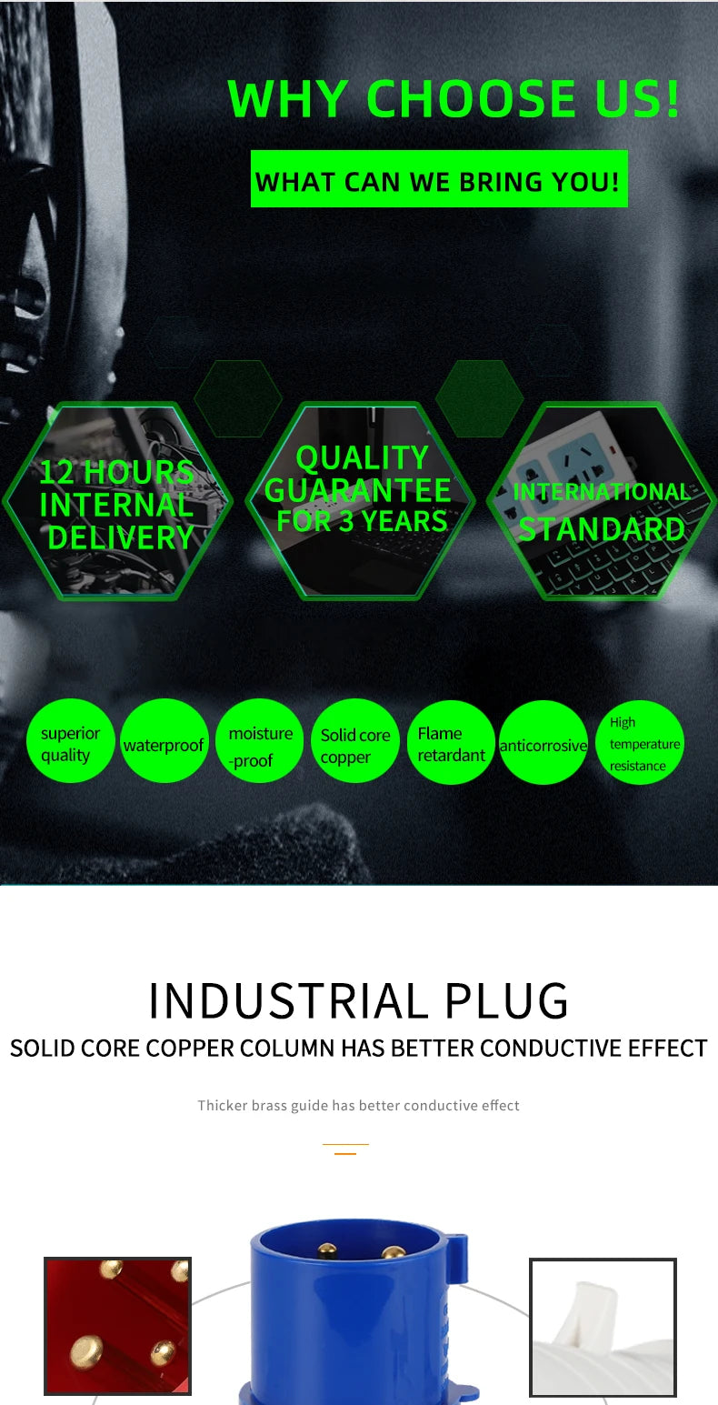 Industrial IP67 Plug 3/4/5 Pin 125A Waterproof Dustproof Socket Male and Female Wall Mounted Panel Concealed Conductor 380V 415V