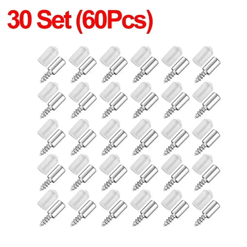 100/10PCS Self Tapping Screw Layer Plate Holder Wardrobe Septum Brackets Fixed Screw Shelf Support Pegs with Non-Slip Sleeve