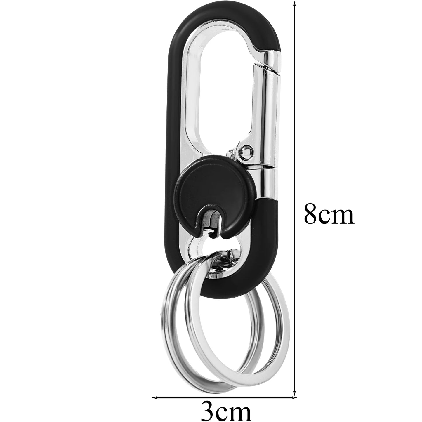 Men Stainless Steel Keychain Hook Carabiner Bottle Opener Double Ring