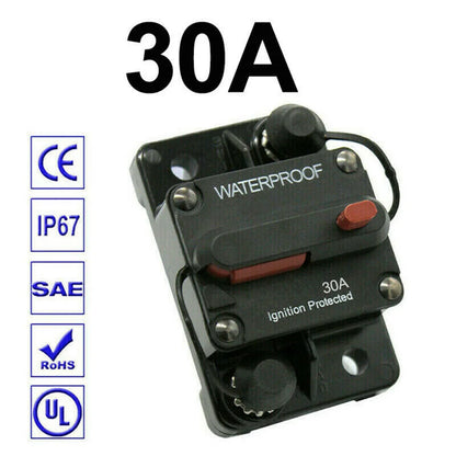 Color Black Manual Reset Fuse Sealed And Waterproof M6 Connection Studs Manual Reset Switch Protective Rubber Cap