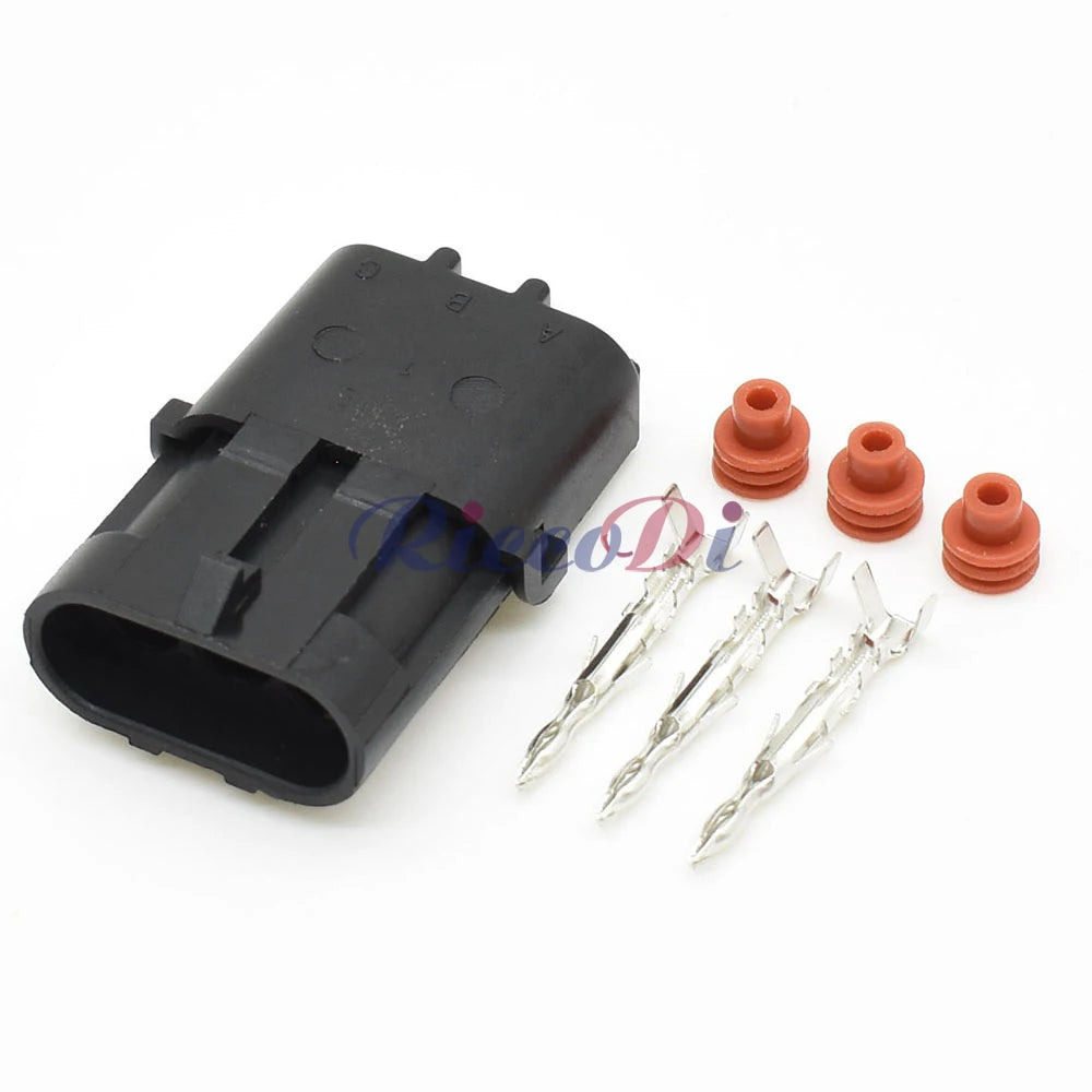 3-Pin 2.5mm Delphi Weather Pack Fuel Injector Connector 12020827 12020829 DJ3031Y-2.5 Male Female