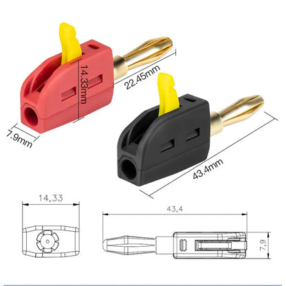 New Portable 32A 4mm Banana Plug High Current Quick Connect Gold-Plated Banana Connectors Audio Copper Speakers Amplifier