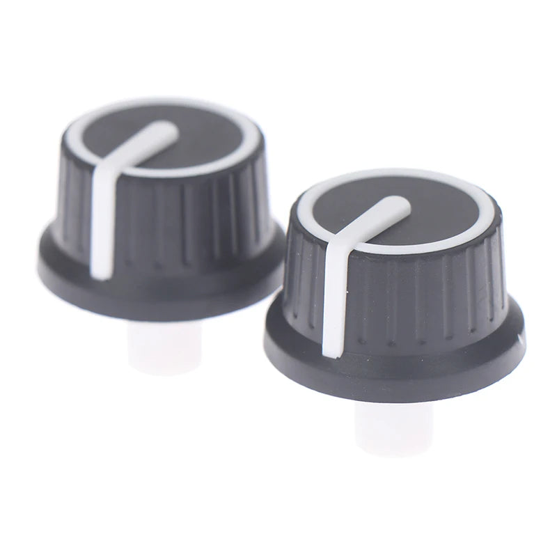 2 Piece 25*25.5MM black and white rubber half shaft knob potentiometer rotary encoder volume switch knob