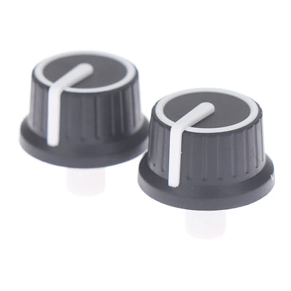 2 Piece 25*25.5MM black and white rubber half shaft knob potentiometer rotary encoder volume switch knob