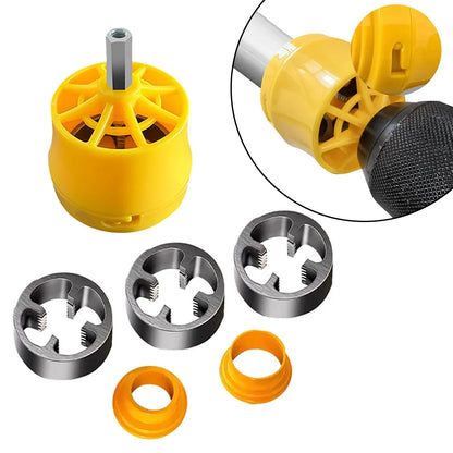 PPR Pipe Threader Kit With 1/2In 3/4 In 1 Inch Dies Pipe Threader Pipe Round Die PVC Pipe Threading Tool Kit Power Tool Parts