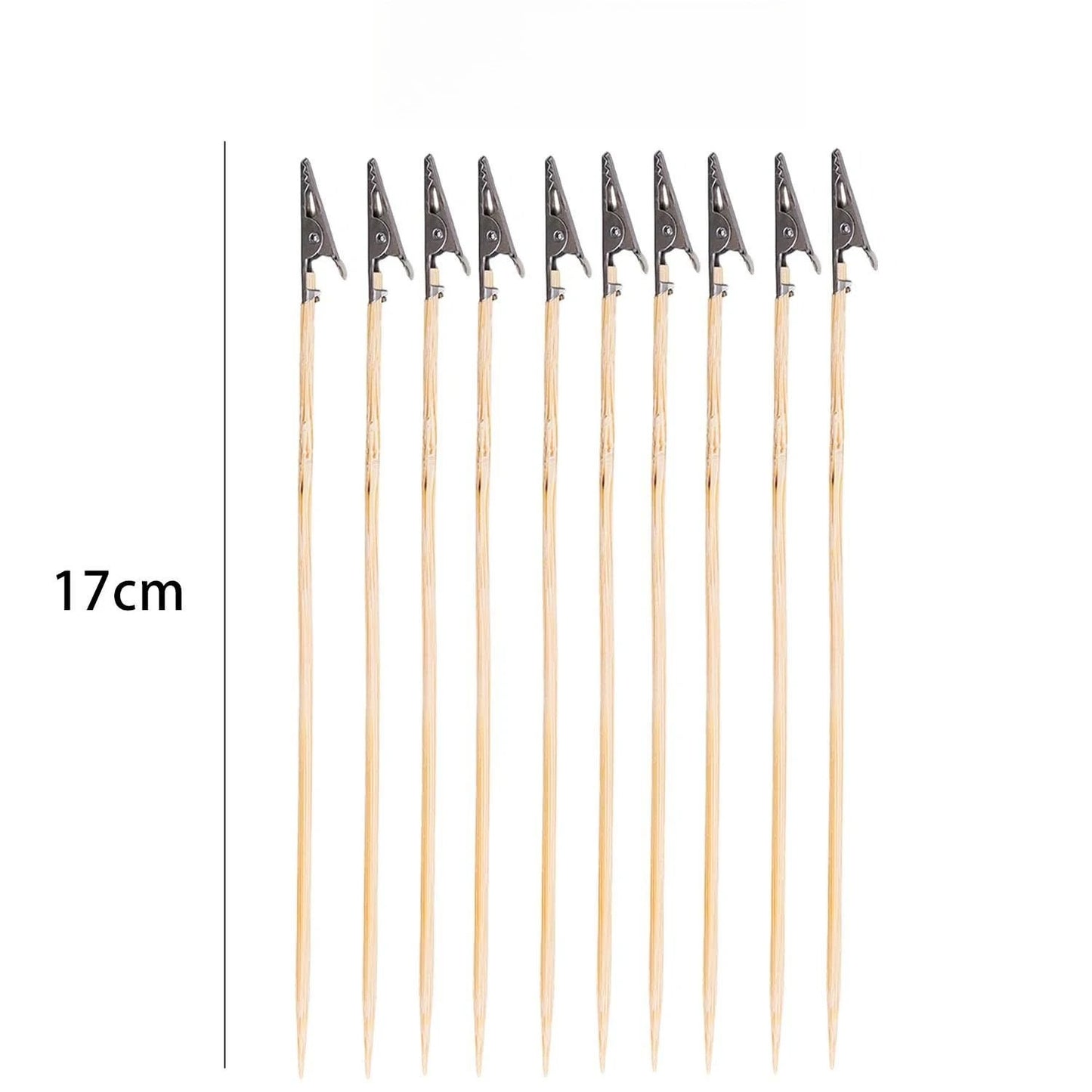 100/10Pcs Steel Head Wood Stick Crocodile Clip Alligator Clamps Diy Accessories Model Tools Airbrush Spray Kit Wood Card Holder