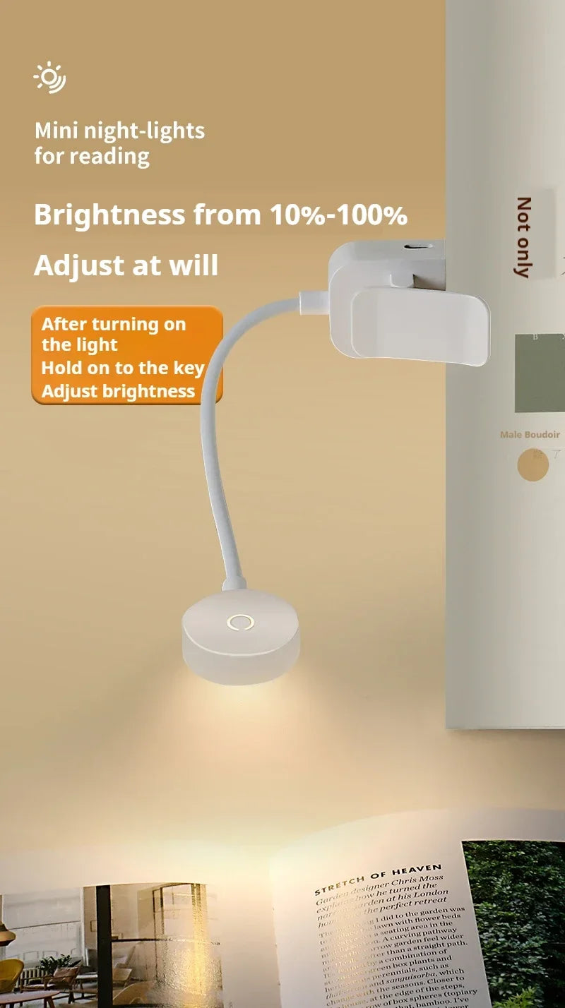 Folding Clamp Led Table Lamp Rechargeable Night Light Study Stand Read Lamp Touch 3 Modes Dimming Eye Protection Light Emergency