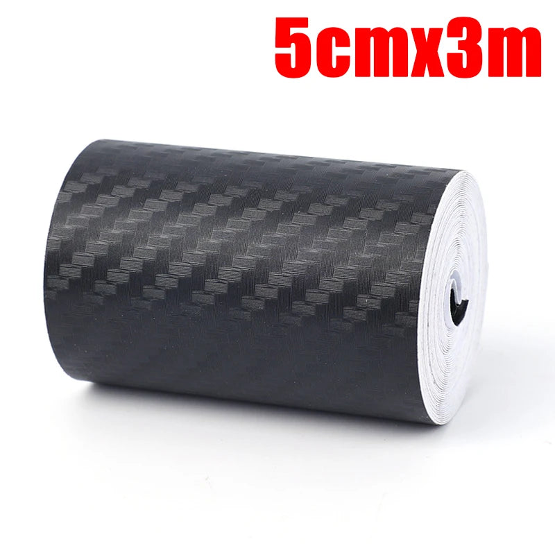 3D Carbon Fiber Sticker – Car Threshold Protective Film Anti-Scratch Waterproof Matte Black Nano Sticker Tape for Car Body