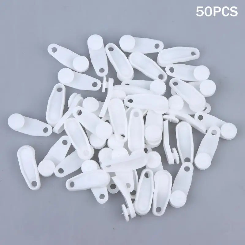 New 50Pcs Multifunction Drapery Hooks Plastic Curtain Track Clips Easy To Use Durable White Curtain Track Hooks Bedroom