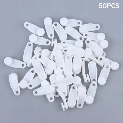 New 50Pcs Multifunction Drapery Hooks Plastic Curtain Track Clips Easy To Use Durable White Curtain Track Hooks Bedroom