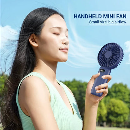 Creative Mini Handheld Small Fan USB Charging Portable 5 Speed High Wind Desktop Office Travel Pocket Fan Student Indoor Quiet