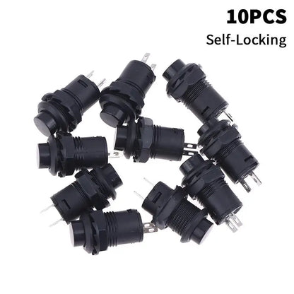 10pcs DS-428/427 12mm Push Button Switch – Self-Lock & Momentary Pushbutton Switch OFF-ON 1.5A/250VAC