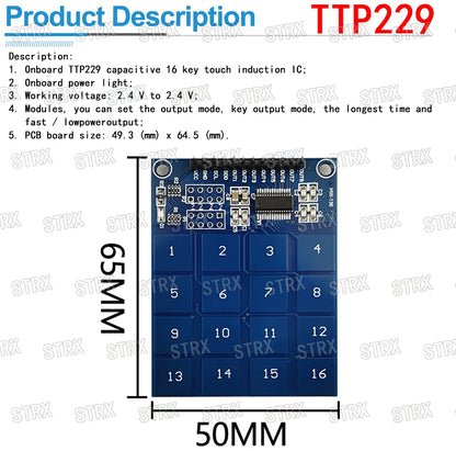 TTP223 TTP224 TTP226 TTP229 Capacitive Touch Sensor Module Digital Touch Key Switch Board