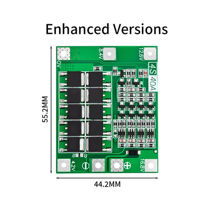 Li-ion Battery Protection Board 40A BMS for 18650 Cells ¨C Enhanced Balanced Version for DIY Battery Packs and Power Tools