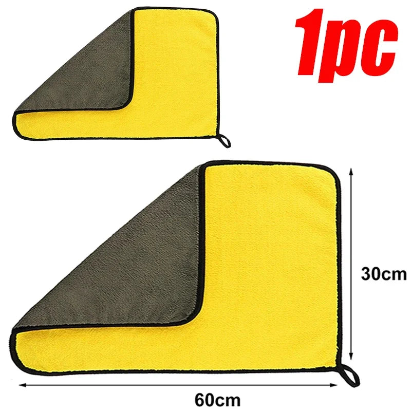 Thick Microfiber Car Cleaning Towels Double Layer Absorbent Cloth