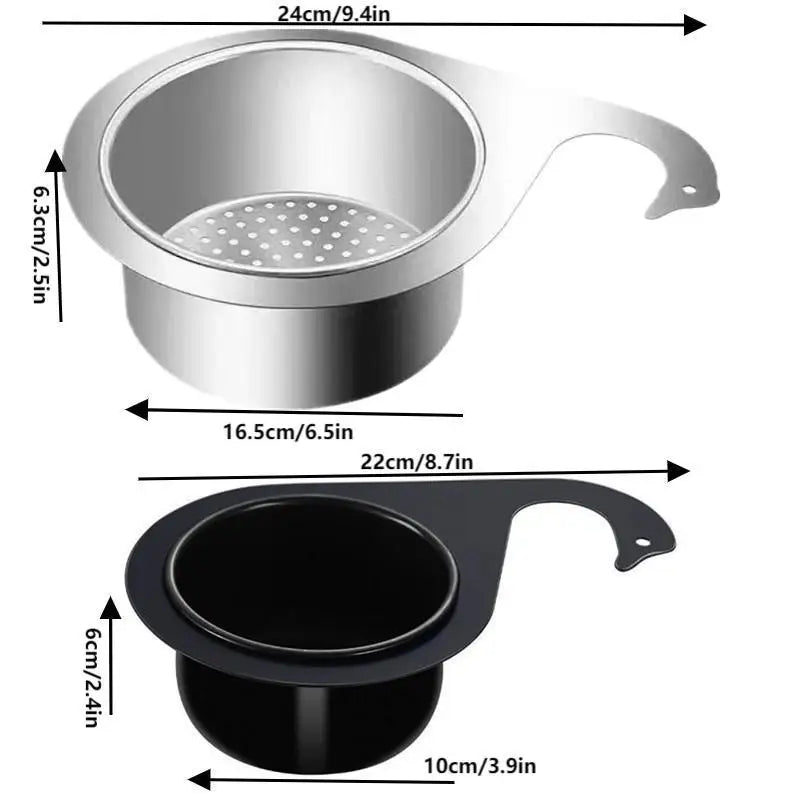 Stainless Steel Sink Strainer Basket Hanging Dry & Wet Separation Filter