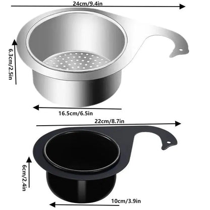 Stainless Steel Sink Strainer Basket Hanging Dry & Wet Separation Filter