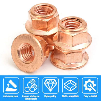 M8 Copper Exhaust Manifold Nut Flange Fastener for BMW Turbo Repair