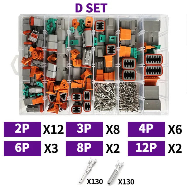 Deutsch DT Series Waterproof Connector Kit with Pins DT06-2/3/4/6S DT04-2/3/4/6P