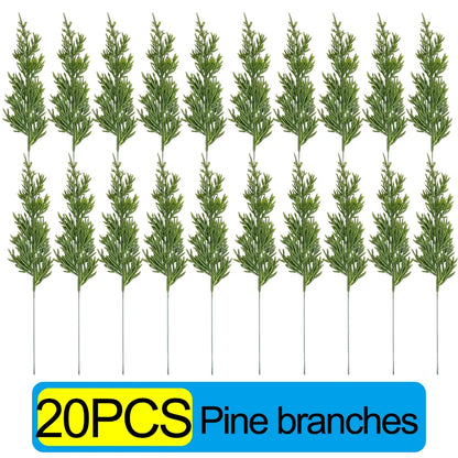 30/1PCS Christmas Decoration Artificial Pine Branches with Holly Berries, Red Berry Branches for Christmas Tree, Wreath, Gift Decoration