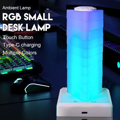 RGB 16 Color Charging Night Light Dazzling Bedroom Bedside Atmosphere Light Decor LED Light DIY Assembly Creative Gift Desk Lamp