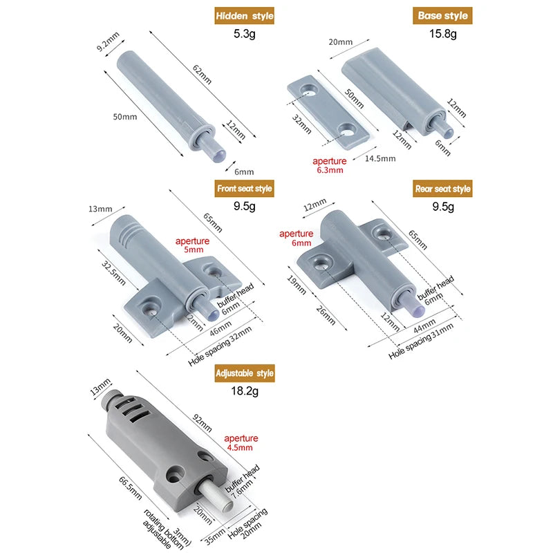 10PCS Cabinet Door Catch Damper Buffer – Soft Close Furniture Hardware for Kitchen Cupboard & Drawer Quiet Closing