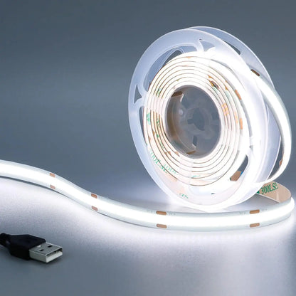 DC 5V USB LED COB Strip White Warm White LED Strip Light TV Background Lighting Tape Home Decor Lamp 1- 5m LED String Light