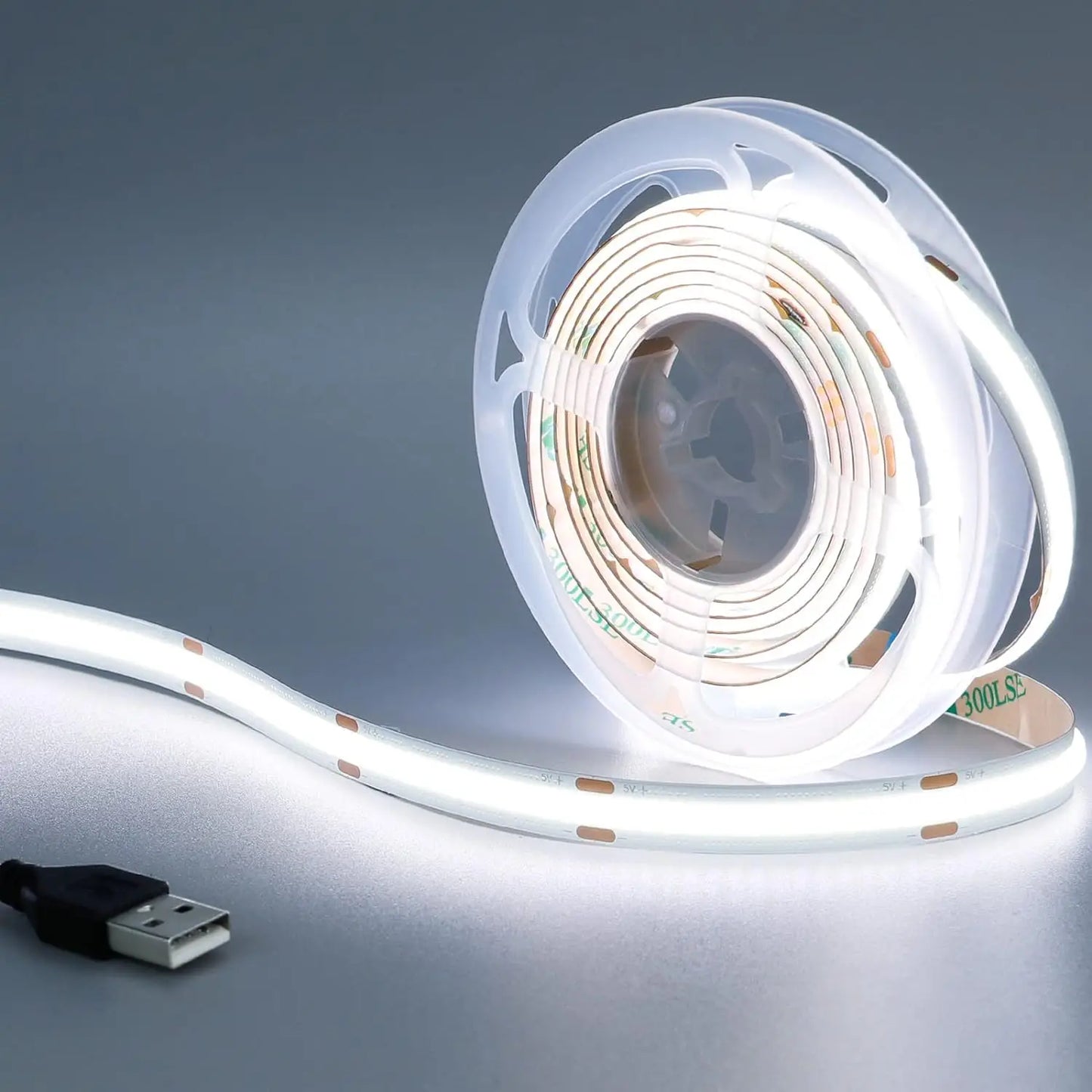 USB COB LED Strip Light 5V 320LED High Density Flexible Tape 1-5M