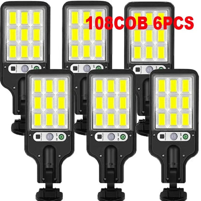 108COB Solar Street Lights Outdoor Waterproof Human Body Sensing Courtyard Garden Wall Household Lights Rural Road Wall Lights