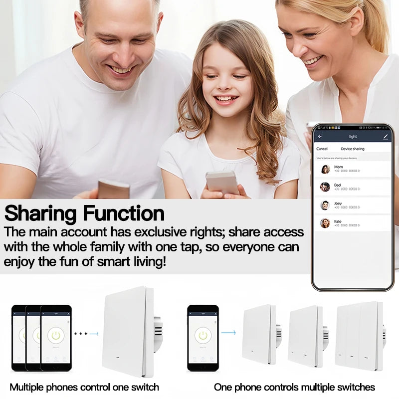 Tuya ZigBee Smart Light Switch No Neutral Wire 1/2/3 Gang Wall Touch Switch Works with Alexa Google Home
