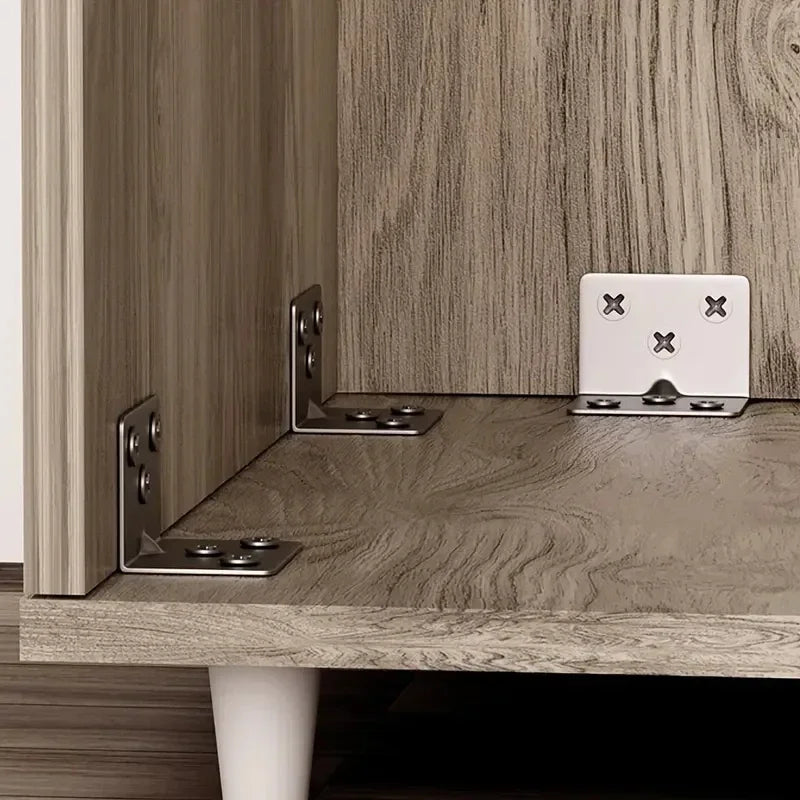 Universal Stainless Steel 90 Degree Corner Bracket Right Angle Fixed Bracket for Wood Furniture Bedframe Cabinet Accessories