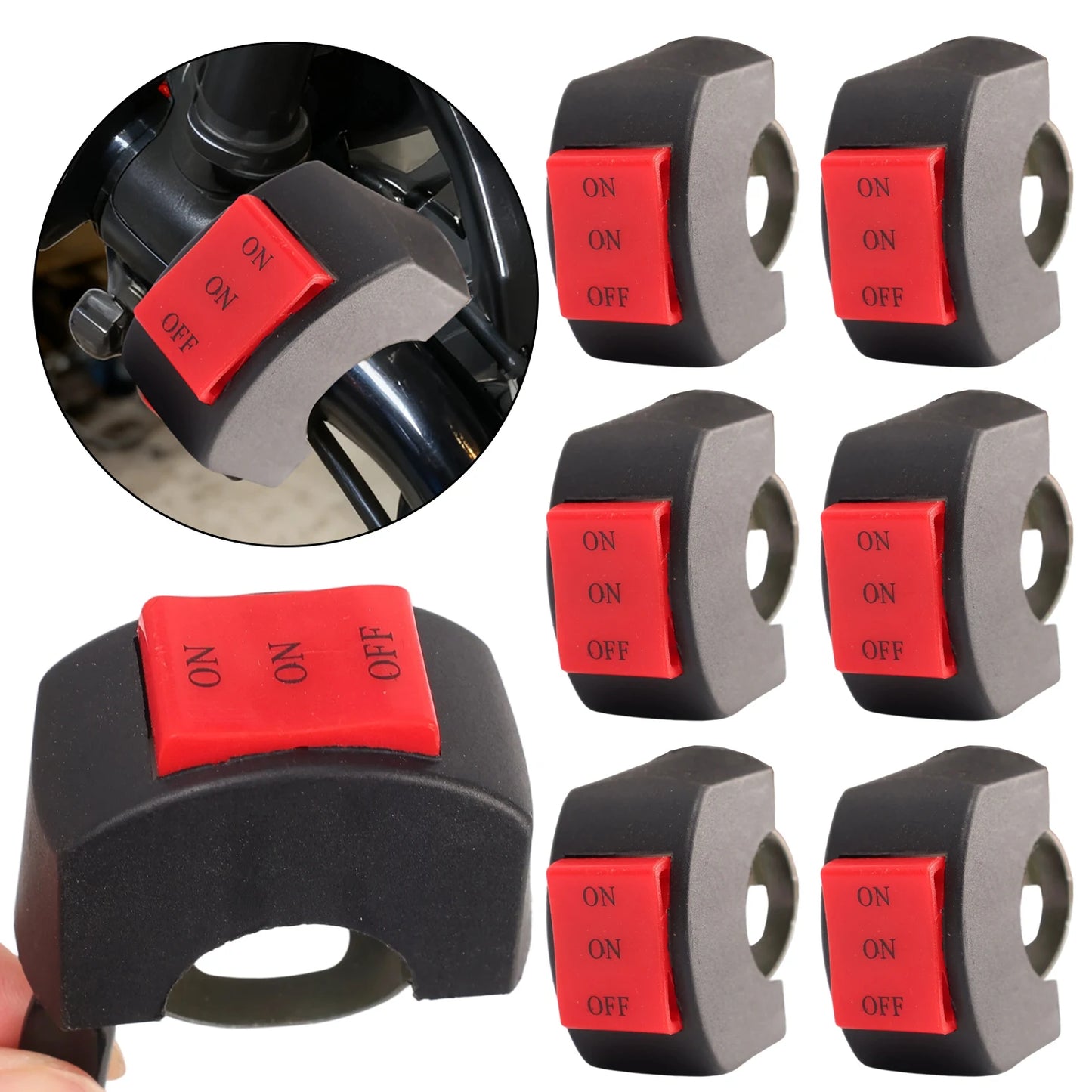 LED Headlight Switch – Far & Near Beam Motorcycle Handlebar Switch Button for Driving Light Control (2/1pcs)