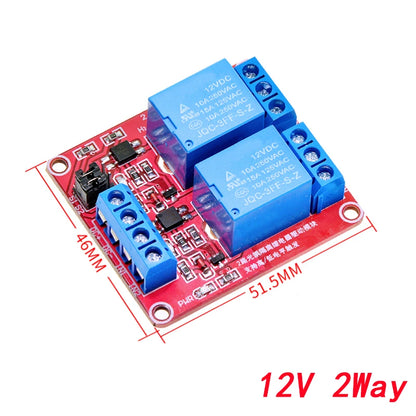 5V 12V 24V Multi-Channel Relay Module Board with Optocoupler for Arduino High/Low Level Trigger