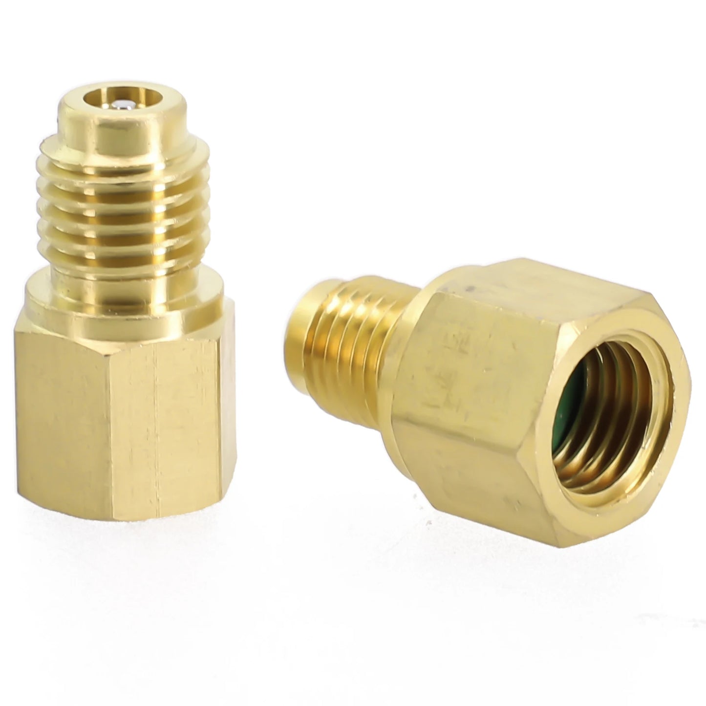 2pcs R12 To R134a R134a To R12 Adapter 1/4 Female Flare 1/2 Acme Male Valve Kits Brass Leak-proof Adapter