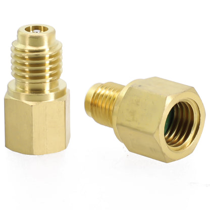 2pcs R12 To R134a R134a To R12 Adapter 1/4 Female Flare 1/2 Acme Male Valve Kits Brass Leak-proof Adapter
