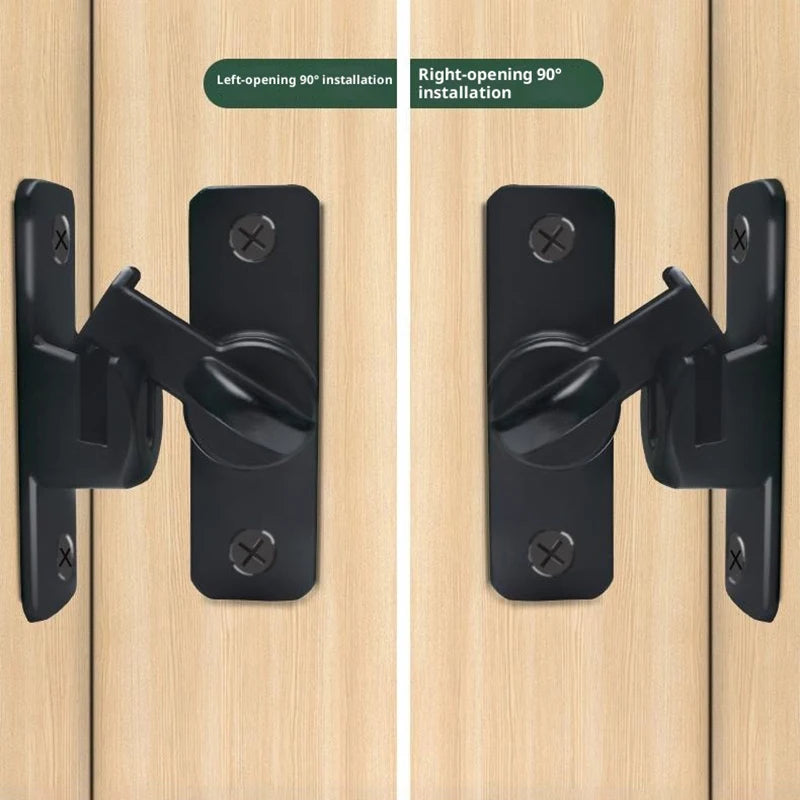 New Punch-free Hasp Latch Door Lock Black Cabinet Locks Kids Safety Lock  Sliding Door Anti-pried Hook Lock Hardware