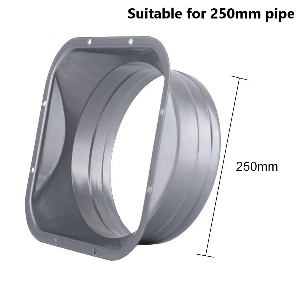 For Kitchen Hood Ventilator Pipe Connecting Vent Flange Exhaust Duct 4-10inch Electrostatic Spray Metal Silver-gray
