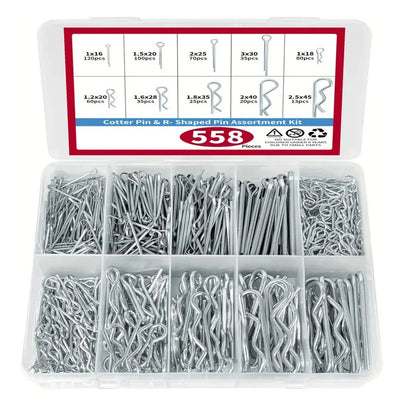 Stainless Steel Cotter Pin Set — Split Pin DIY Fasteners Kit for Electrical & Mechanical Projects
