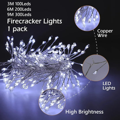 USB Powered 3/6M Remote Control Fairy Lights for Wedding Christmas Party Garden Decoration Firecracker String LED Lights