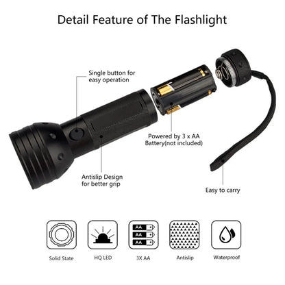 9-128 LED Ultraviolet Blacklight UV Light Lamp Detector for Dog Urine Stains Outdoor Waterproof 9-100 LED UV Flashlight Camping