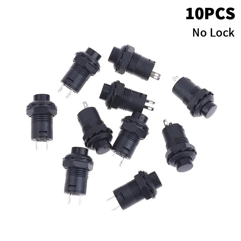 10pcs DS-428/427 12mm Push Button Switch – Self-Lock & Momentary Pushbutton Switch OFF-ON 1.5A/250VAC
