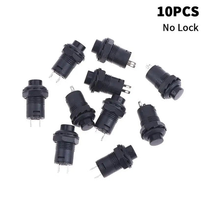10pcs DS-428/427 12mm Push Button Switch – Self-Lock & Momentary Pushbutton Switch OFF-ON 1.5A/250VAC