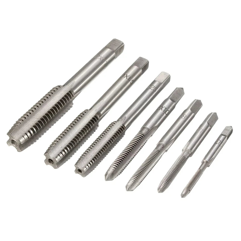 7Pcs For M3 Metric Thread Tap Drill Bits Set with HSS Straight Fluted Screw Taps for Stainless Steel and General Steel