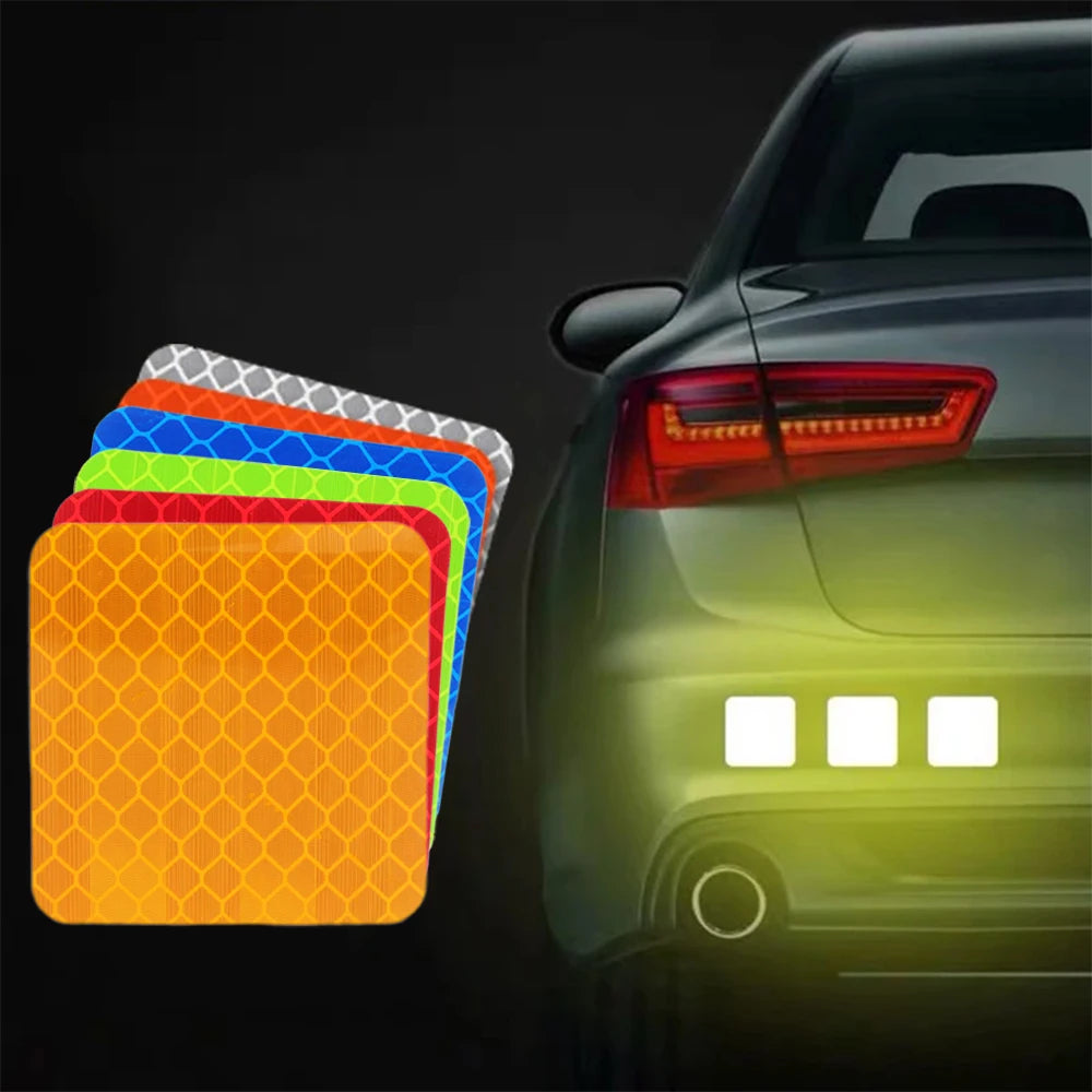 Car Bumper Reflective Safety Strip Stickers – Warning Reflector Tape Decals for Auto Exterior (10pcs/Set)