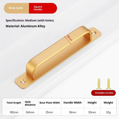 Drill-free Aluminum Handle for Sliding Door Window Drawer Bathroom Push-Pull
