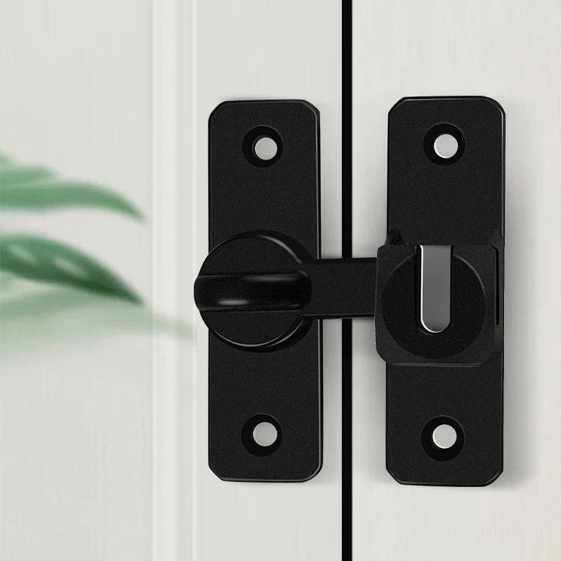 New Punch-free Hasp Latch Door Lock Black Cabinet Locks Kids Safety Lock  Sliding Door Anti-pried Hook Lock Hardware