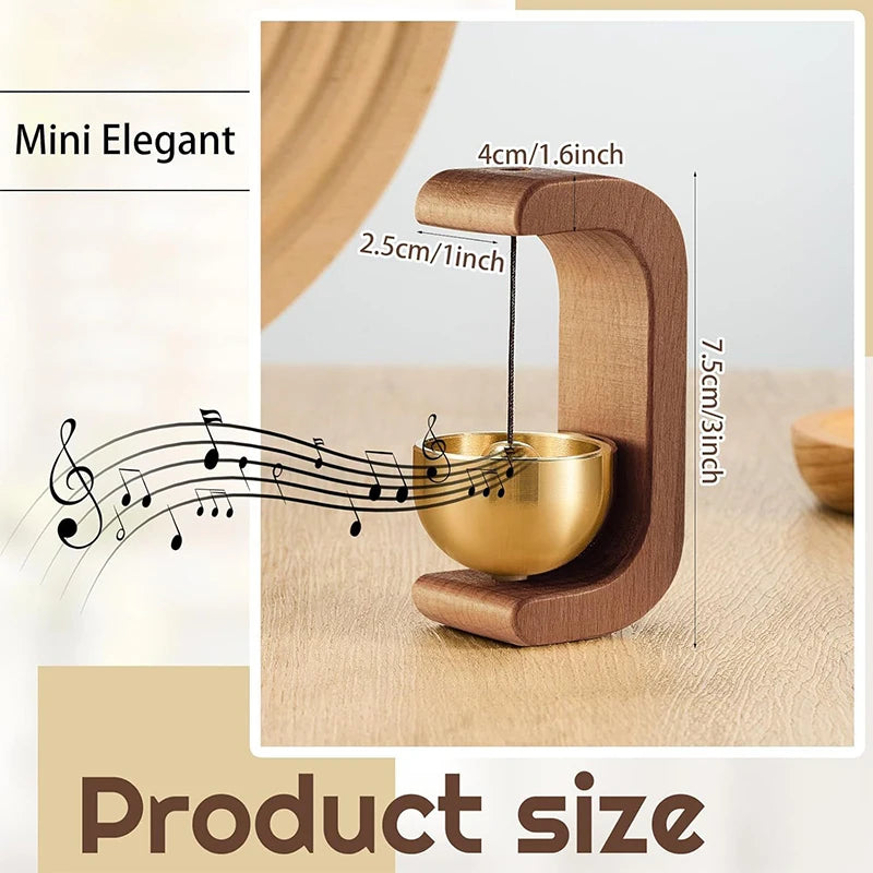 Wireless Magnetic Jingle Bell Door Chime Wooden Brass Hanging Pendant for Entrance Home Decoration