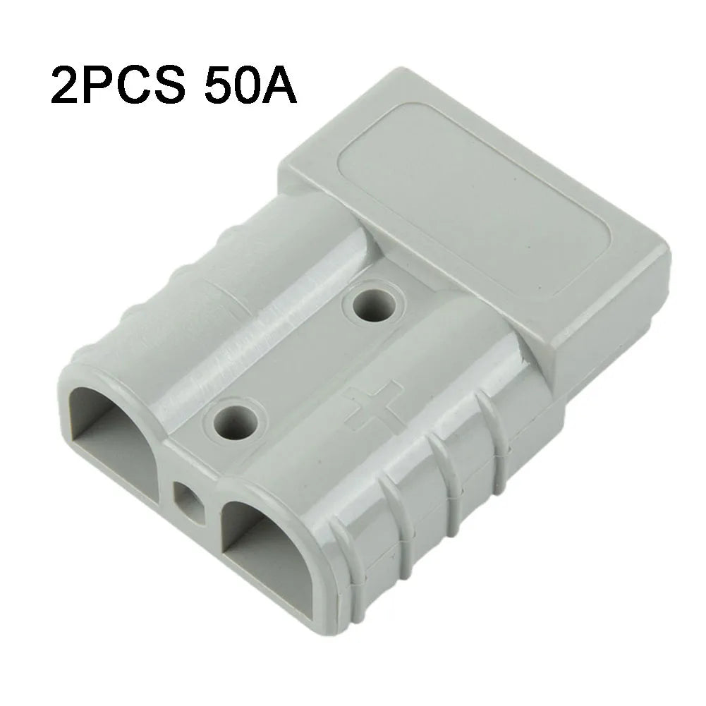50A Anderson Plug Connector 600V Grey Red Straight Plug for Solar Cable, Ships Yachts RVs, 6AWG