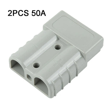 50A Anderson Plug Connector 600V Grey Red Straight Plug for Solar Cable, Ships Yachts RVs, 6AWG
