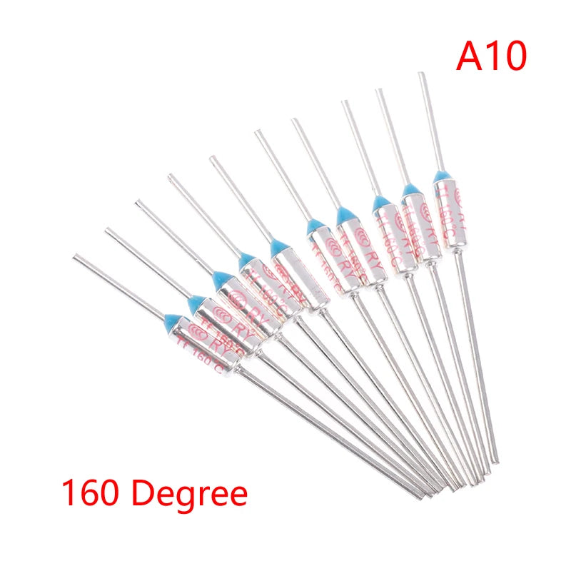 10Pcs RY Thermal Fuse 15A 250V Temperature Cutoff 121C–192C